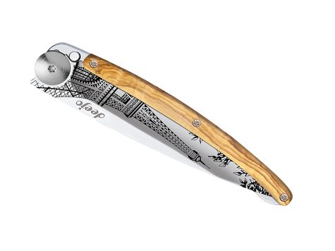 Deejo 37g, Olive wood / Eiffel Tower