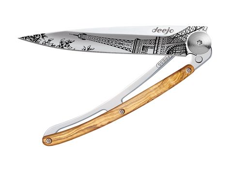 Deejo 37g, Olive wood / Eiffel Tower