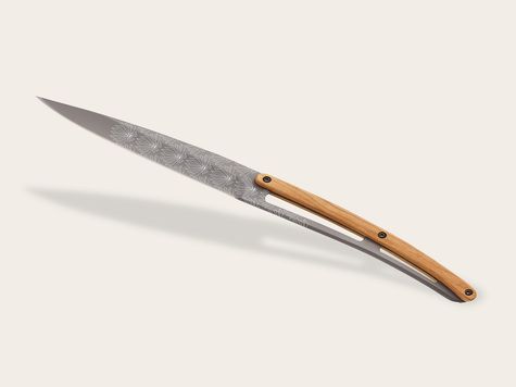 4 Deejo steak knives Prestige, Olive wood / Art Déco